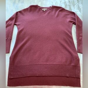 Athleta Women's Mauve Wool & Cashmere Oversized Crew Neck Sweater Size S